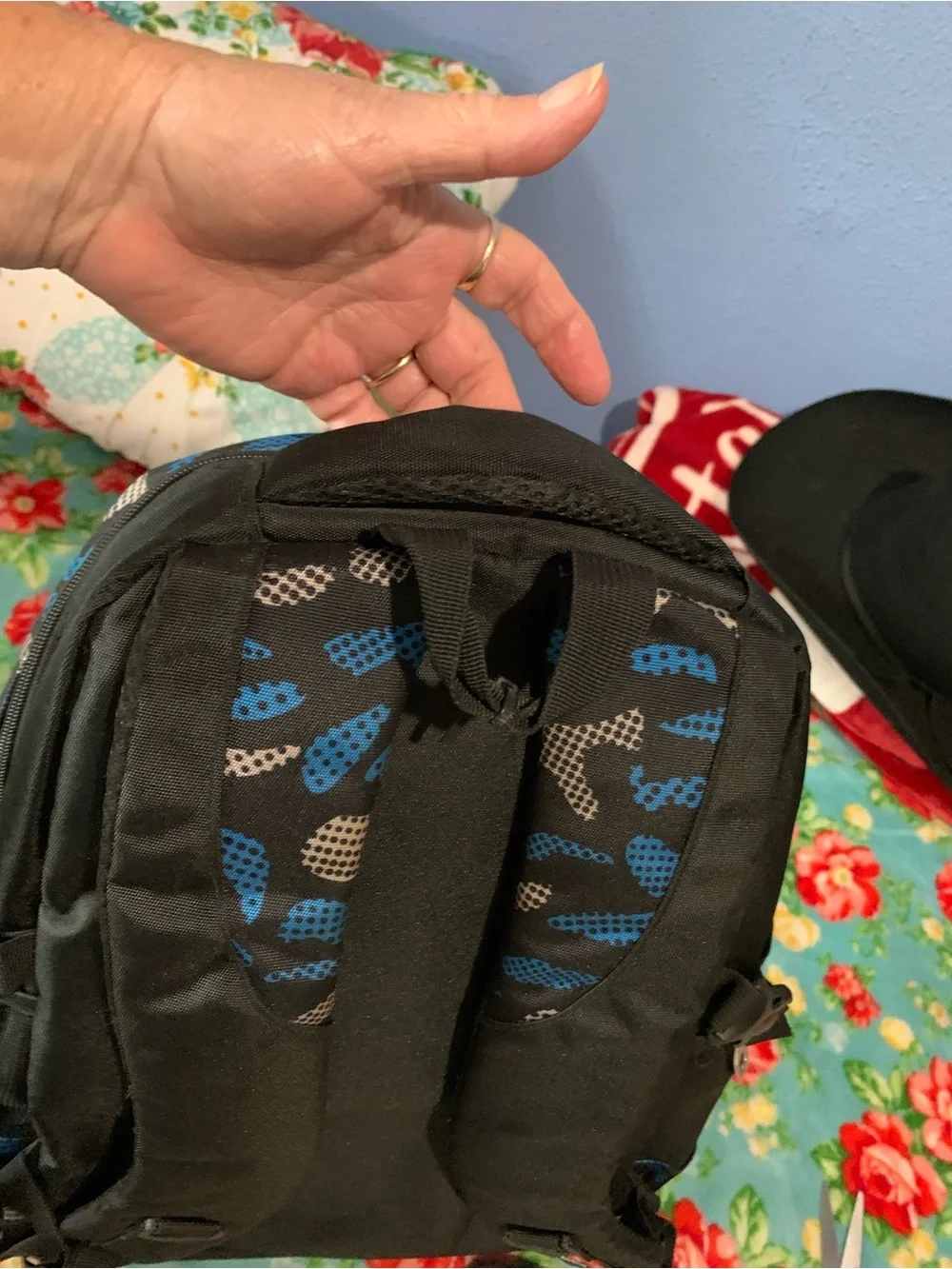 JIEBO The Best Design Sports Bag Backpack Blue Camo & Flame Graphic